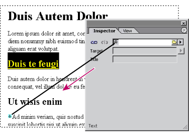 Ctrl-dragging or Command-dragging creates an anchor and a hypertext link.