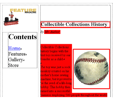 A sample page that displays the details of a single record in an online database.