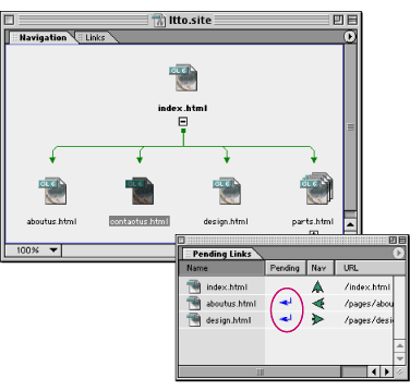 Pending link arrows point toward destination files.