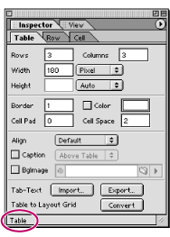 The name of the Inspector appears at the bottom of the palette.